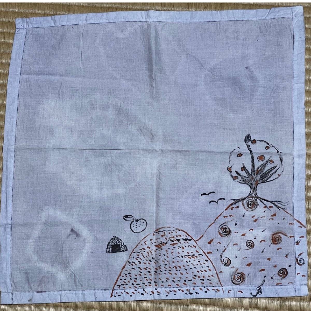 ぶどう染め絵付けハンカチ | チガヤ農作物店