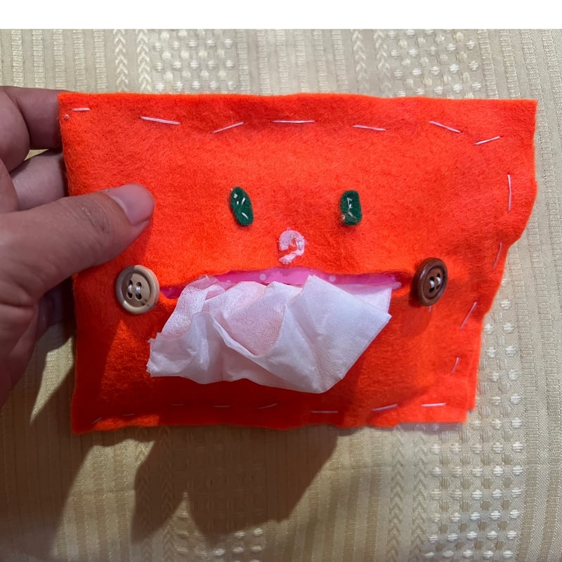 手作りポケットティッシュケース「オレンジロボ」 | チガヤ農作物店