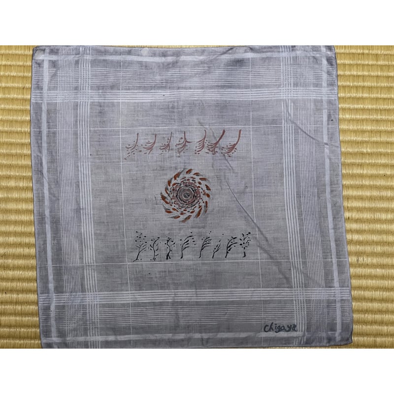 彼岸花染め絵付けハンカチ | チガヤ農作物店