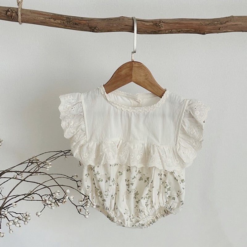 スクエア襟のはながらロンパース | totte・774・