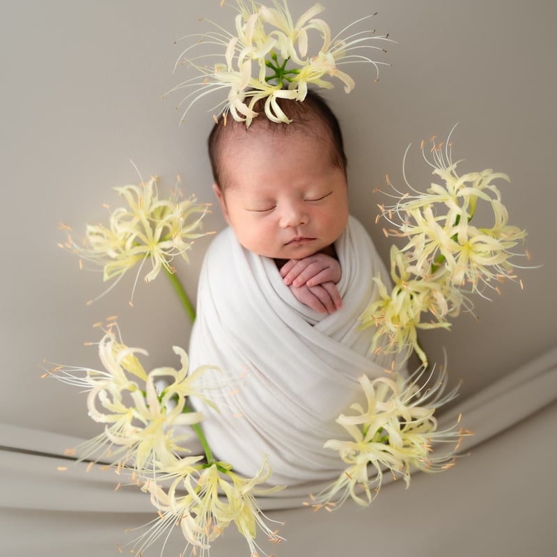 背景布　【　フラワーMIX C　】　サンプル　ニューボーンフォトなどに♪ 背景布 【 フラワーMIX C 】 サンプル ニューボーンフォトなどに