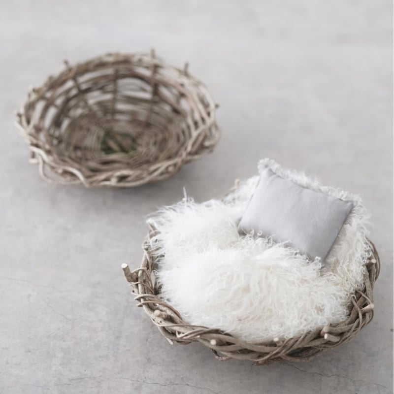 【未使用品】赤ちゃんのつるかご 自然素材の円形かご 今期販売終了】赤ちゃんのつるかご Tiny | ニューボーンフォト