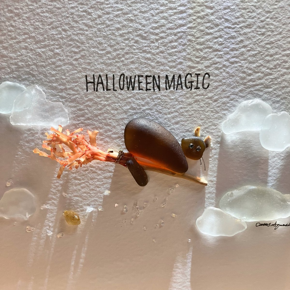 シーグラスアート『 Halloween.。.:*☆』 シーグラスアート ハロウィン ・゜｜Yahoo!フリマ（旧PayPayフリマ）