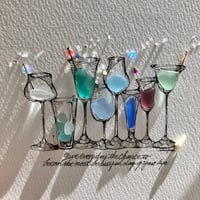 シーグラスアート『 大きなすいかカクテル～夜空に～』 海の恵みのカクテル“3”Life〉シーグラスアート その他アート