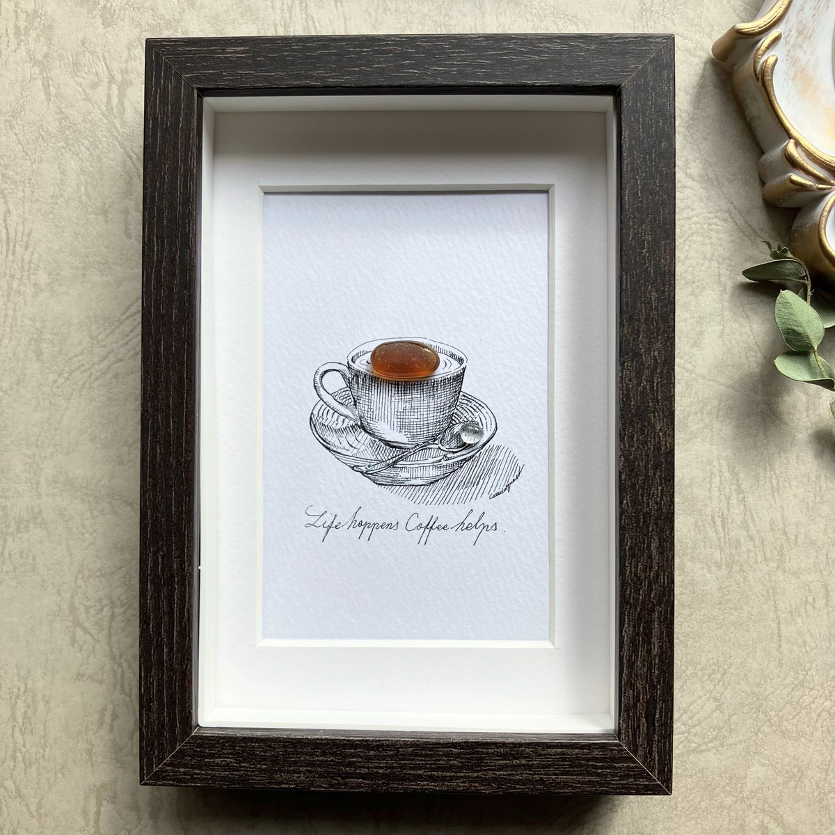 シーグラスアート【1杯のコーヒー】 | CatusSquash 