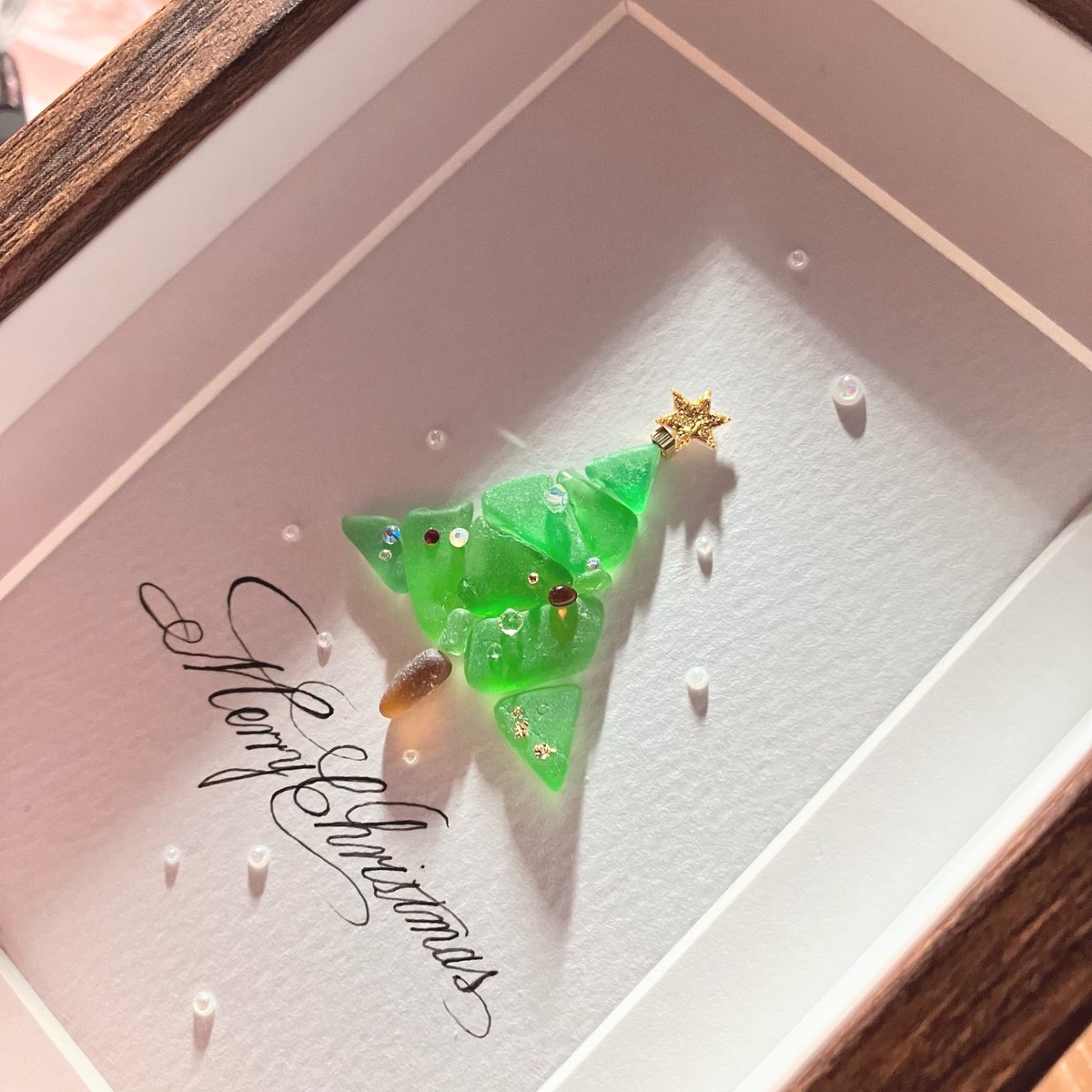 №648 Sweet christmas　シーグラスアート クリスマス飾り №648 Sweet christmas シーグラスアート クリスマス飾り - メルカリ