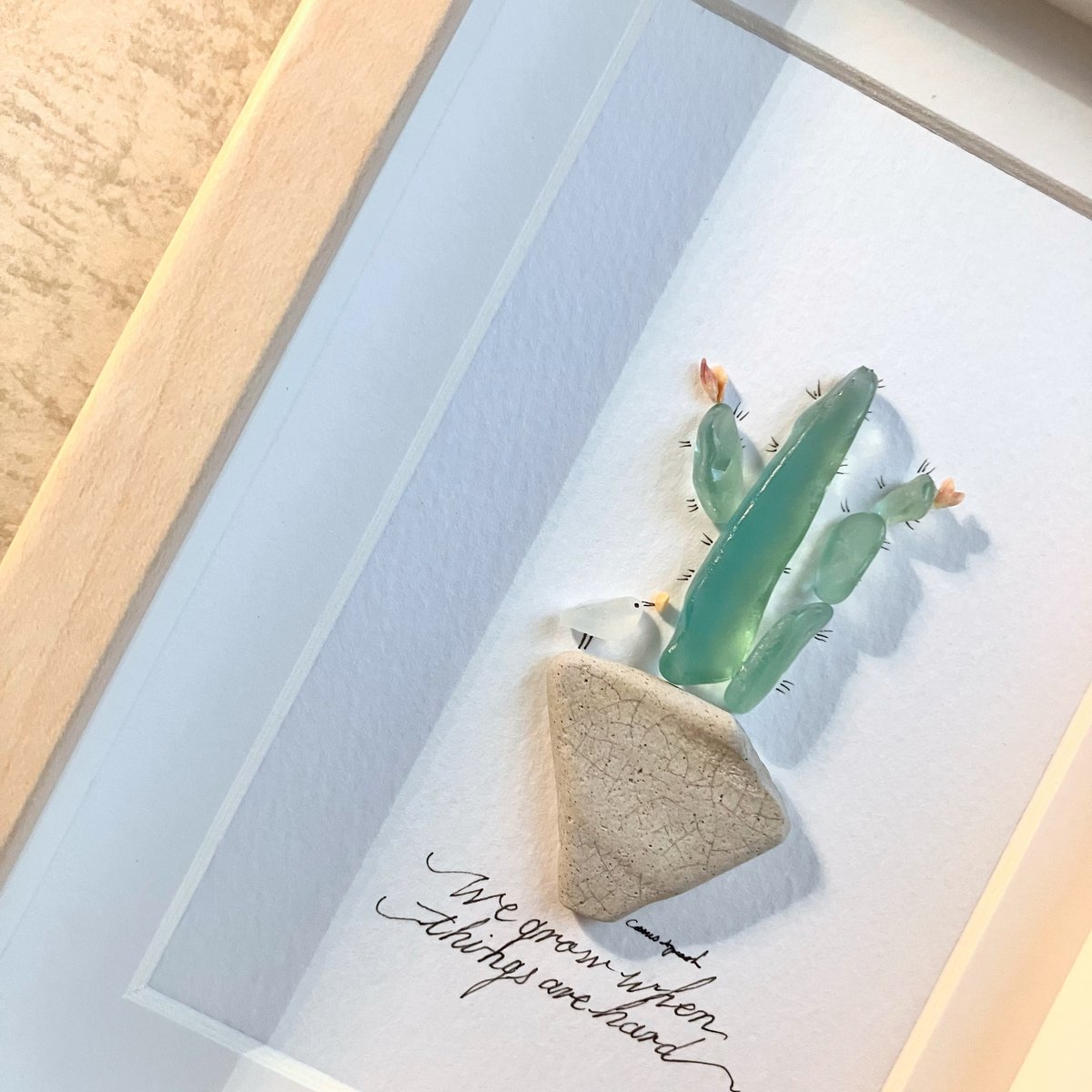 蝶とバッタ シーグラスアート 【公式通販】