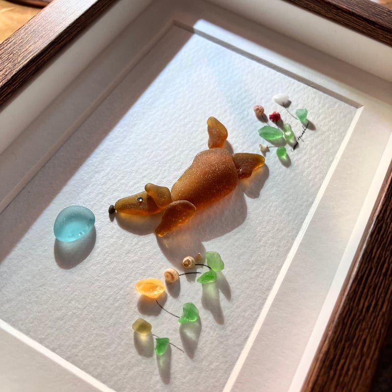 シーグラスアート ボールで遊ぶ犬 | CatusSquash