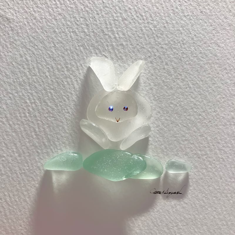 シーグラスアート 白いウサギ | CatusSquash
