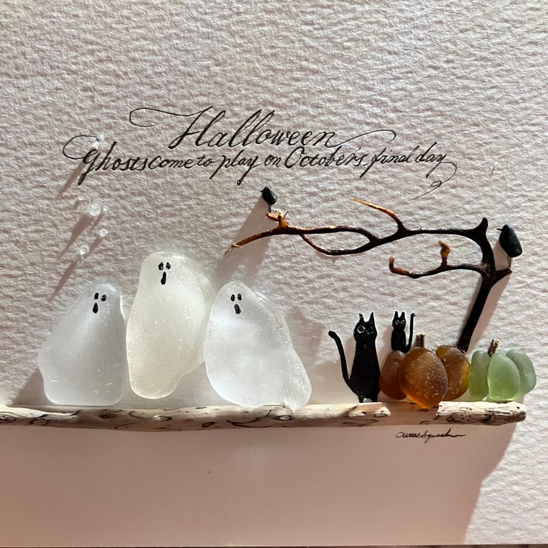 シーグラスアート『 ハロウィン.。.:*☆』 6-85「プリティーハロウィン