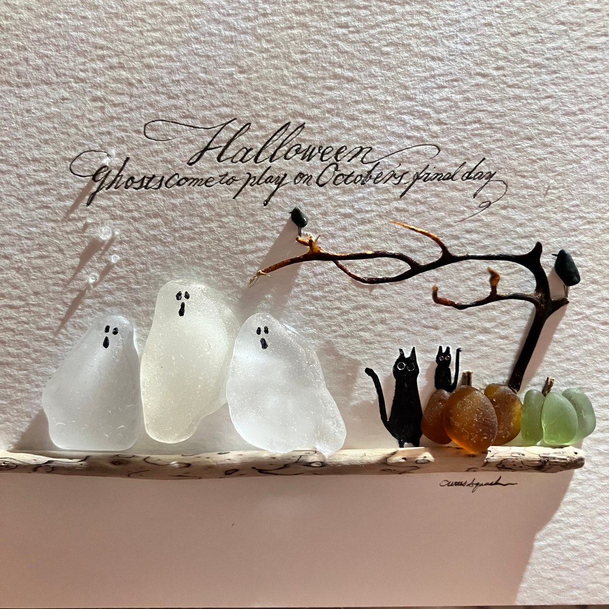 シーグラスアート ハロウィンゴーストたち | CatusSquash シーグラスアート ハロウィンゴーストたち | CatusSquash