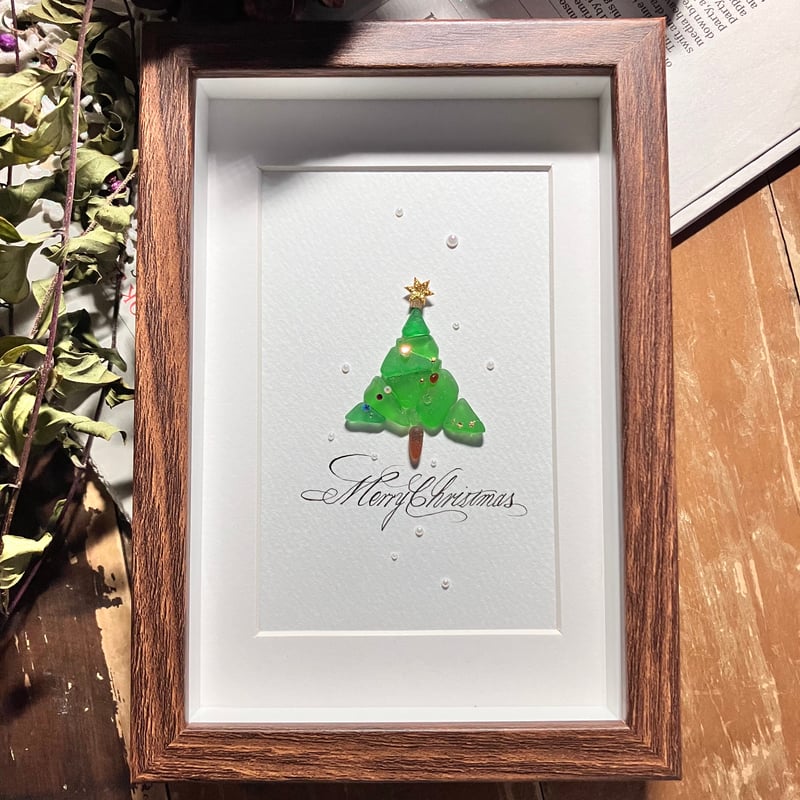 シーグラスアート❤︎「ホワイトフラワーツリー」Merci l'arbre