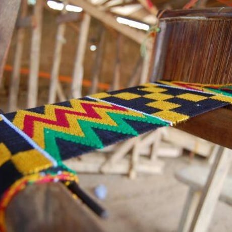 Made in Ghana 手織り　織物　エクストラロング　アフリカ　ケンテ　サッシ　飾り　インテリア　帯　Africa Kente