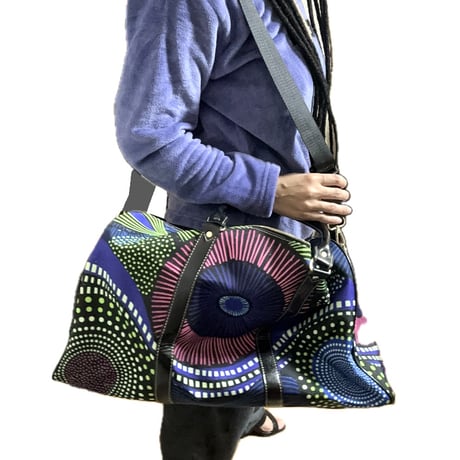 アフリカンプリント　防水　旅行　バッグ　アイ柄　トラベルバッグ　AFRICAN PRINT WATERPROOF TRAVEL BAG