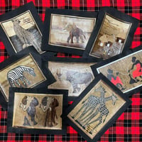 Made in Kenya　アフリカ　バナナの皮　ハンドメイド　動物　村　アート　ケニア　インテリア
