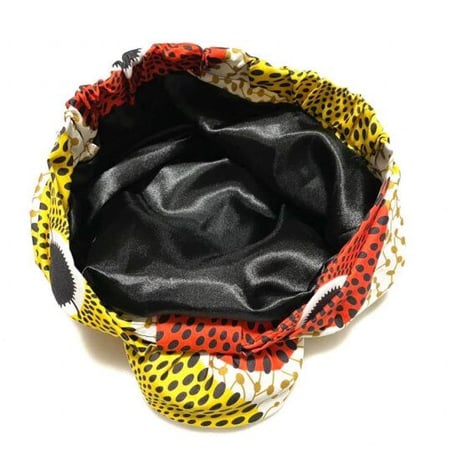 アフリカンプリント　らくらくターバン　ターバン帽子　ヘッドラップ　African print Head wrap