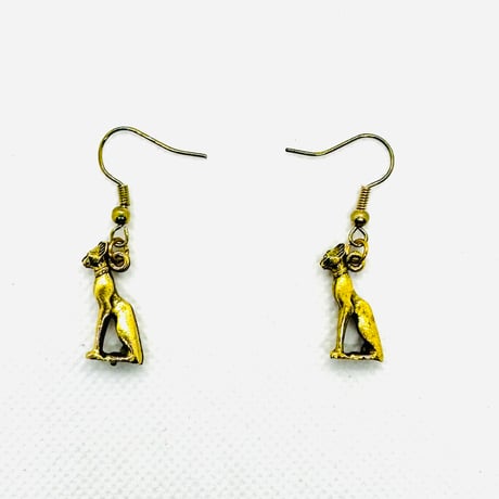 アフリカ　エジプト　Egypt　猫　マウ　ゴールド　ピアス