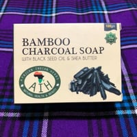 102g　100%天然素材　オーガニック　石鹸　Bamboo Charcoal Soap with black seed oil and shea butter　バンブーソープ Soap