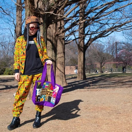 《USED》アフリカンプリント　ケニア　アフリカ　ハンドメイド　パッチワーク　ショルダーバッグ　パーニュ　キテンゲ