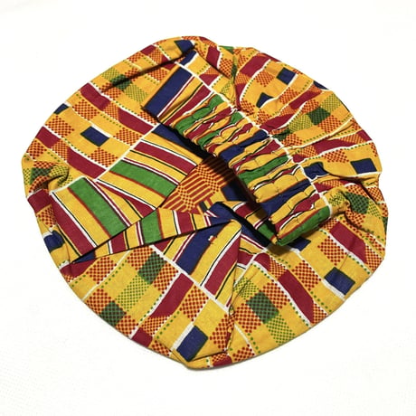 アフリカンプリント　ケンテ　パーニュ　キテンゲ　キャップ　ハット　帽子　African print Kente Kufi Hat C-H089