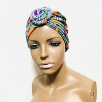 アフリカンプリント　らくらくターバン　ターバン帽子　ヘッドラップ　African print Head wrap