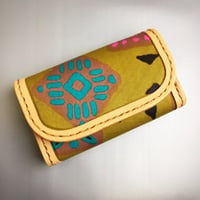 レザークラフト×アフリカ布　ハンドメイド　名刺入れ　カード入れ　カードケース　アフリカ　アフリカ布　革　雑貨