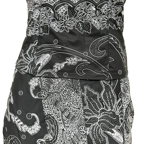 USED Made in Africa Congo アフリカンプリント　ブラック　ドレス　セットアップ　African print dress