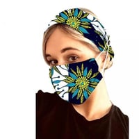 アフリカンプリント　ヘアバンド　ヘッドラップ　ハンドメイドマスク　立体マスク　セット