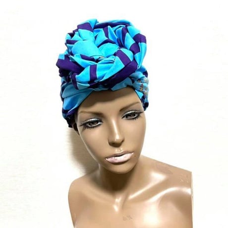 アフリカンプリント　ターバンヘアバンド　クロス　ヘッドラップ　ヘアバンド　African print Head wrap