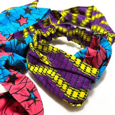 アフリカンプリント　ターバンヘアバンド　クロス　ヘッドラップ　ヘアバンド　African print Head wrap