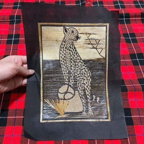 Made in Kenya　アフリカ　バナナの皮　ハンドメイド　動物　村　アート　ケニア　インテリア