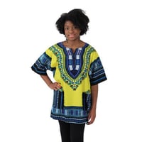 Gold　ユニセックス　男女兼用　ダシキ　Dashiki　半袖シャツ　アフリカンプリント　民族衣装　 ヒッピー　hiphop