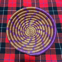 アフリカ　ルワンダ　ハンドメイド　手織り　バスケット　Africa Rwandan Woven Basket Small