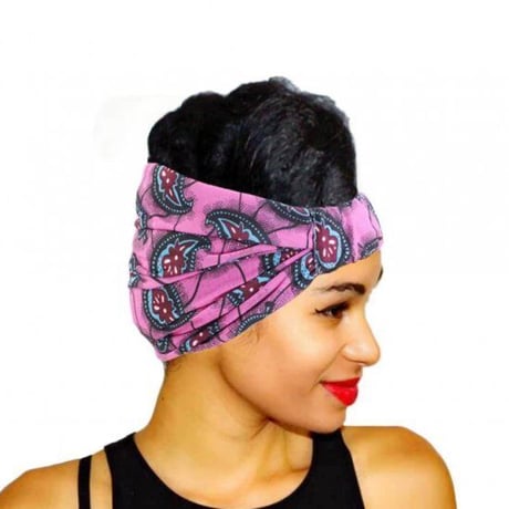 アフリカンプリント　2way　ヘッドラップ　African print Head wrap