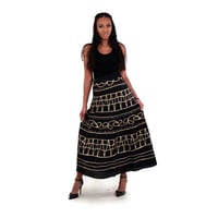 アフリカンプリント　エスニック　ブラック×ゴールド　ラップスカート　巻きスカート　wrap skirt