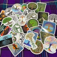 50枚セット　カラフル　Tree of life　木　陰陽　Yin Yang　sticker　ステッカー　シール