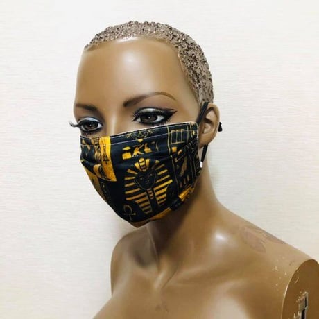 PM2.5 フィルター5枚付き　エジプト　ポリエステル　男女兼用　ユニセックス　マスク　プリーツマスク