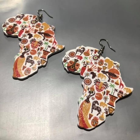 アフリカ　アフリカン　アフリカ大陸　ピアス　Africa　African map