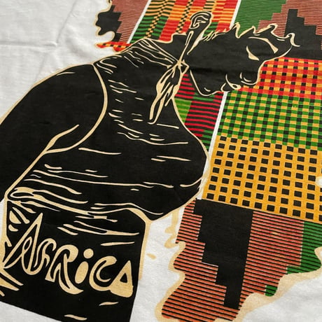 ケンテ　アフリカ大陸　女性　Tシャツ　 アフリカ　T-Shirt　Kente