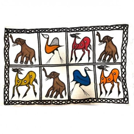Made in Africa Cote d'Ivoire　手織り　アフリカ　コートジボワール　コロゴ　特大　ハンドメイド　アート　Ivory Coast Korhogo Painting