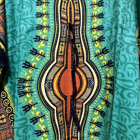 ダシキ　アフリカンプリント　カフタン　ロング　ワンピース　Africa Dashiki Kaftan