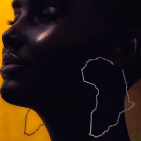 アフリカ　アフリカ大陸　ピアス　18K Gold Plated African Map