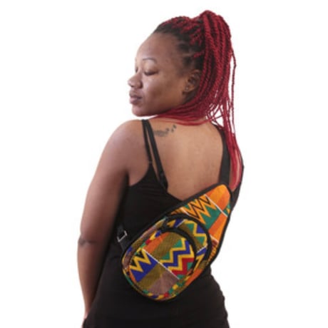 アフリカンプリント　ケンテ　ショルダーバッグ　Kente print small crossbody bag
