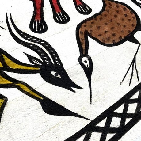 Made in Africa Cote d'Ivoire　手織り　アフリカ　コートジボワール　コロゴ　特大　ハンドメイド　アート　Ivory Coast Korhogo Painting