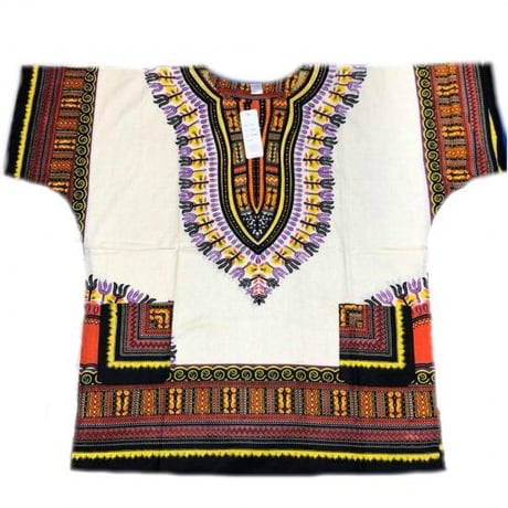 薄手素材　Natural　ユニセックス　男女兼用　ダシキ　Dashiki　半袖シャツ　アフリカンプリント　民族衣装　 ヒッピー　hiphop
