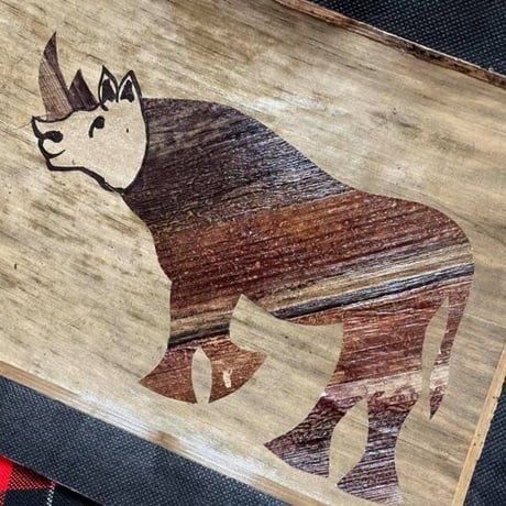 Made in Kenya　アフリカ　バナナの皮　ハンドメイド　動物　村　アート　ケニア　インテリア