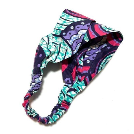 アフリカンプリント　アフリカ布　パーニュ　キテンゲ　クロス　ヘアバンド　African print Head wrap