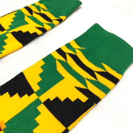 アフリカンプリント　ケンテ　靴下　ソックス　African print kente socks