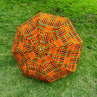 折り畳み　アフリカンプリント　ハンドメイド　折りたたみ　日傘　アフリカ布　ケンテ　パーニュ　キテンゲ　African print handmade sunshade kente