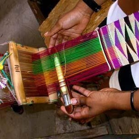 Made in Ghana　アフリカ　ガーナ　ケンテ×ブラック　ハンドバッグ　Africa Kente